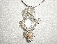 クリアクオーツ ワイヤーアートペンダント